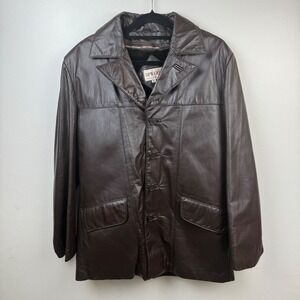 Vintage Spiegel Brown‎ Leather Jacket | Size 42 | Made in Korea | Faux Fur Lined